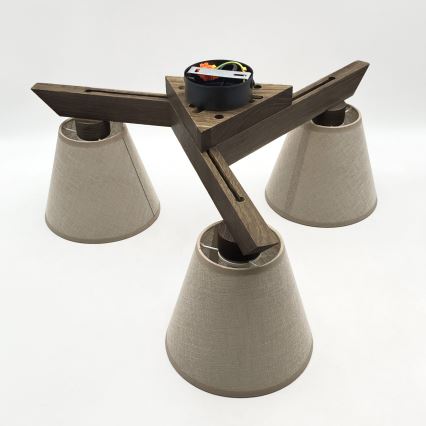 Brilagi - Lampadario a plafone ANTHONY 3xE14/40W/230V quercia/beige