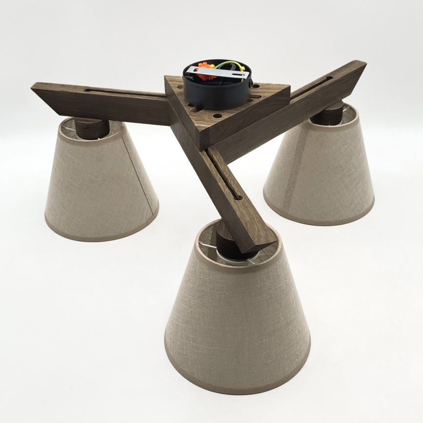 Brilagi - Lampadario a plafone ANTHONY 3xE14/40W/230V quercia/beige