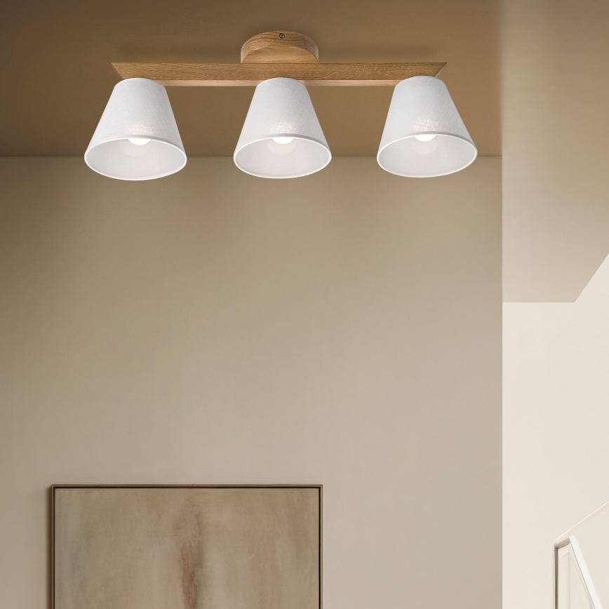 Brilagi - Lampadario a plafone ANTHONY 3xE14/40W/230V quercia/bianco