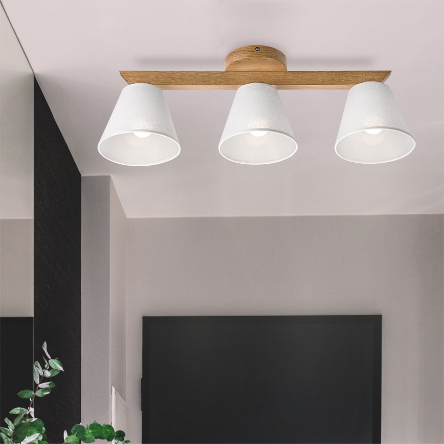 Brilagi - Lampadario a plafone ANTHONY 3xE14/40W/230V quercia/bianco