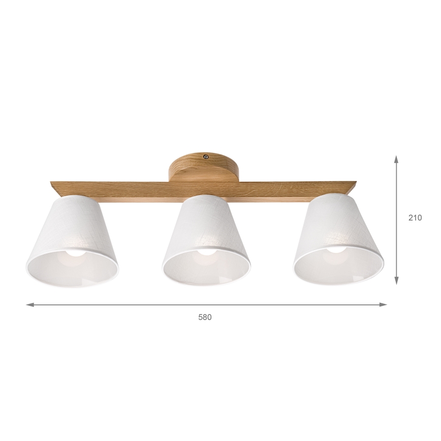 Brilagi - Lampadario a plafone ANTHONY 3xE14/40W/230V quercia/bianco