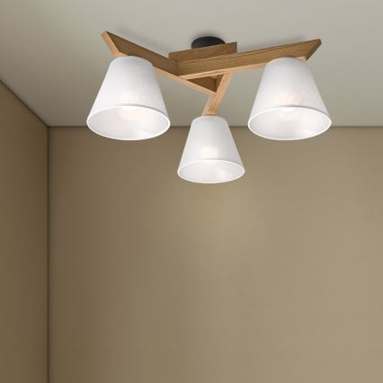 Brilagi - Lampadario a plafone ANTHONY 3xE14/40W/230V quercia/bianco