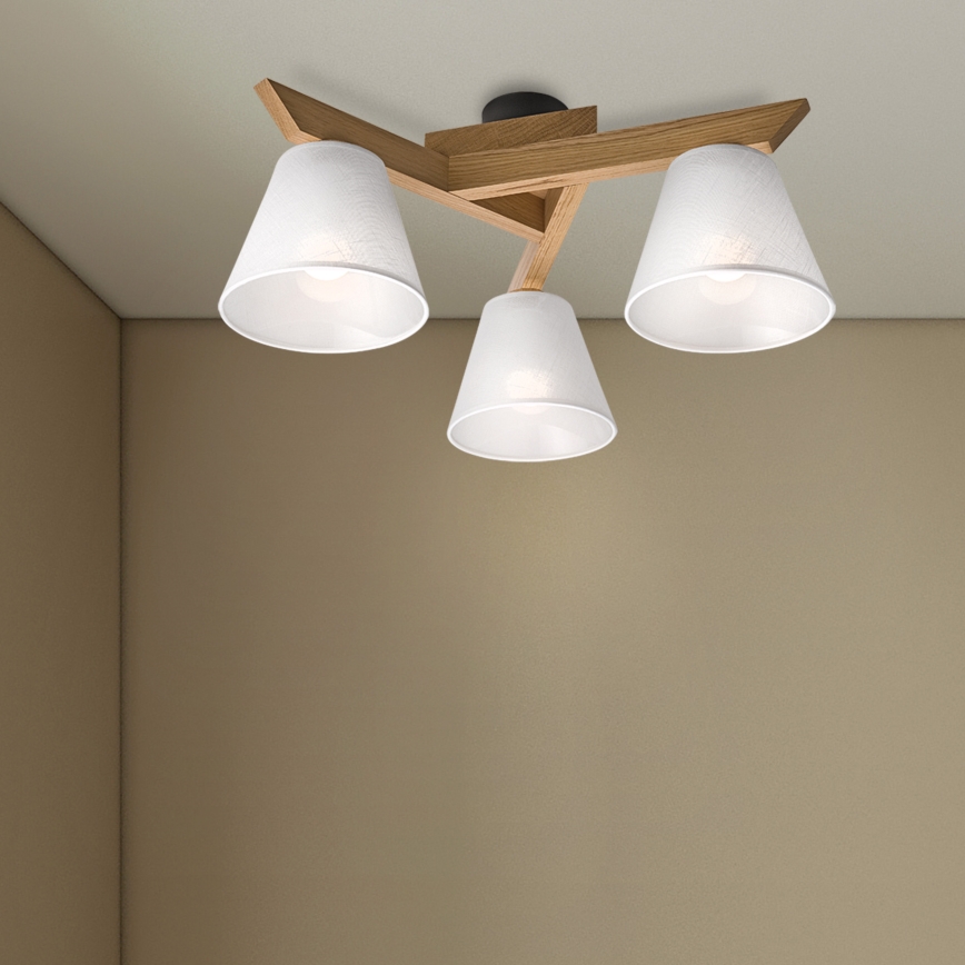 Brilagi - Lampadario a plafone ANTHONY 3xE14/40W/230V quercia/bianco