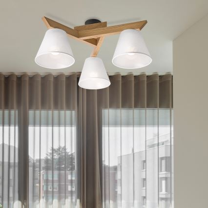 Brilagi - Lampadario a plafone ANTHONY 3xE14/40W/230V quercia/bianco