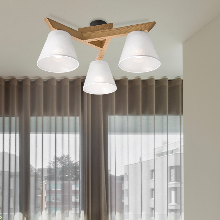Brilagi - Lampadario a plafone ANTHONY 3xE14/40W/230V quercia/bianco