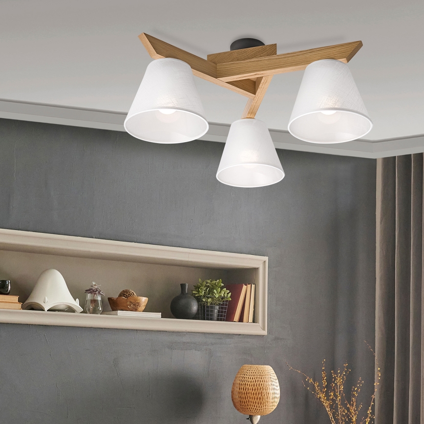 Brilagi - Lampadario a plafone ANTHONY 3xE14/40W/230V quercia/bianco