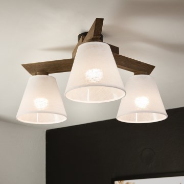 Brilagi - Lampadario a plafone ANTHONY 3xE14/40W/230V quercia/bianco