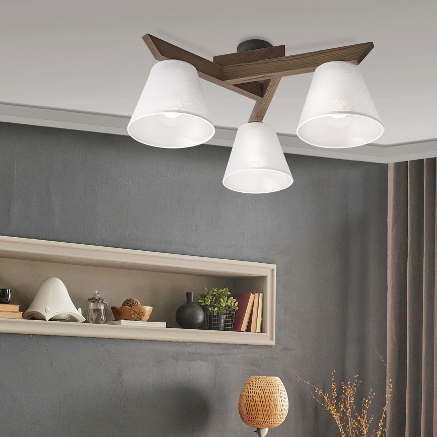 Brilagi - Lampadario a plafone ANTHONY 3xE14/40W/230V quercia/bianco