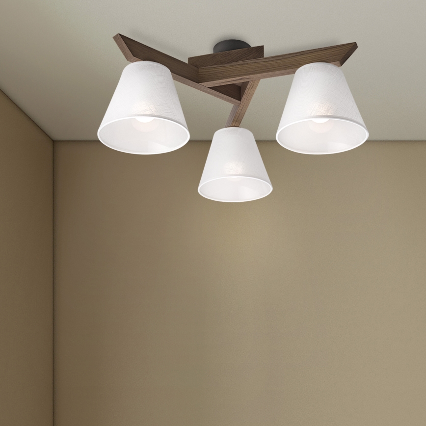 Brilagi - Lampadario a plafone ANTHONY 3xE14/40W/230V quercia/bianco