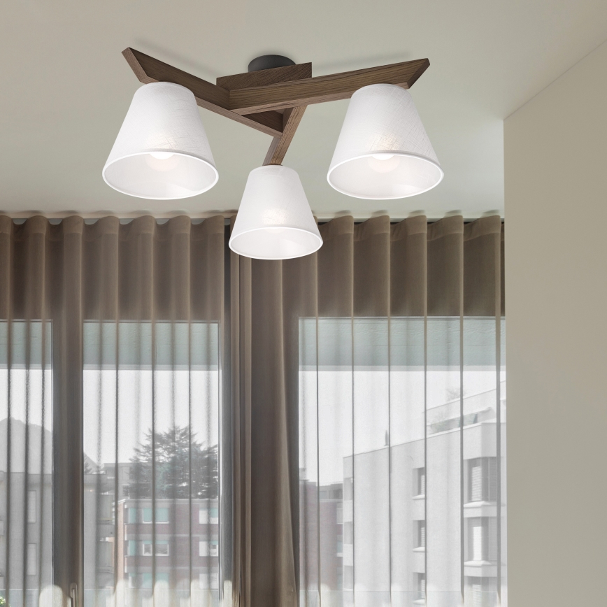 Brilagi - Lampadario a plafone ANTHONY 3xE14/40W/230V quercia/bianco