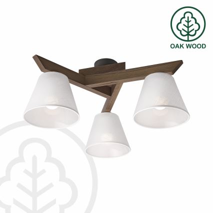 Brilagi - Lampadario a plafone ANTHONY 3xE14/40W/230V quercia/bianco