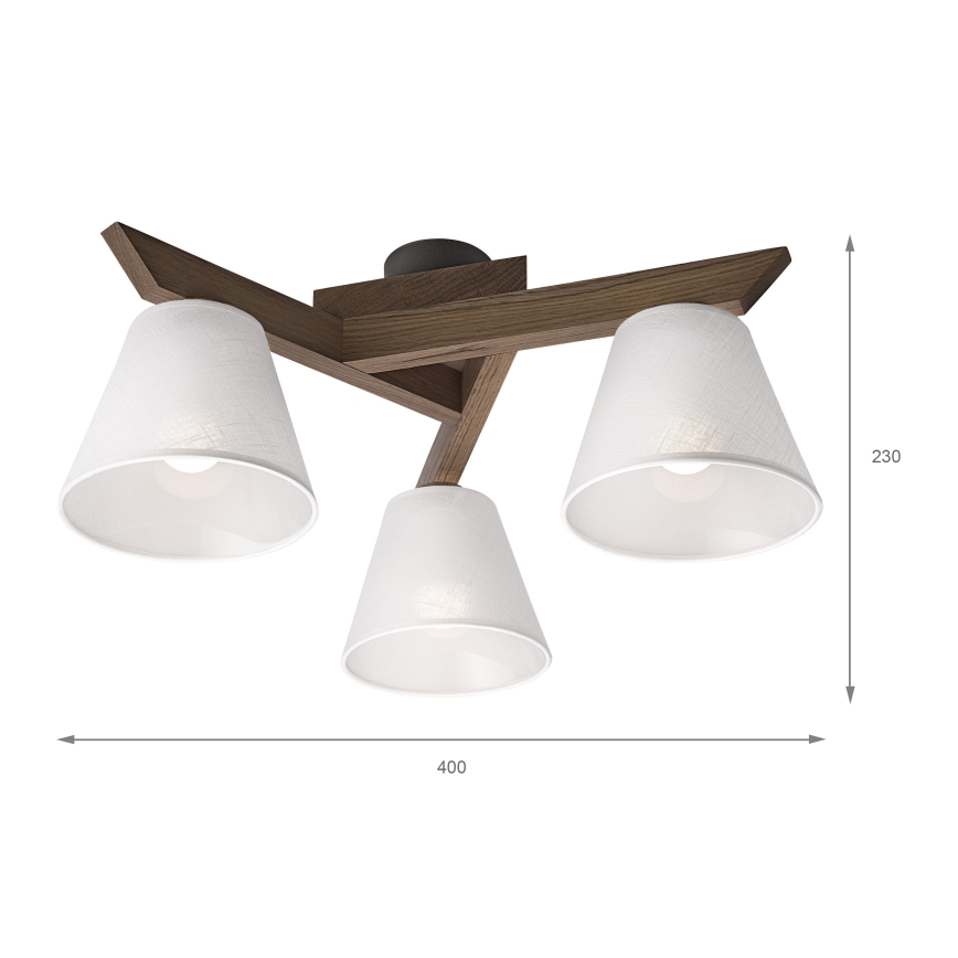 Brilagi - Lampadario a plafone ANTHONY 3xE14/40W/230V quercia/bianco