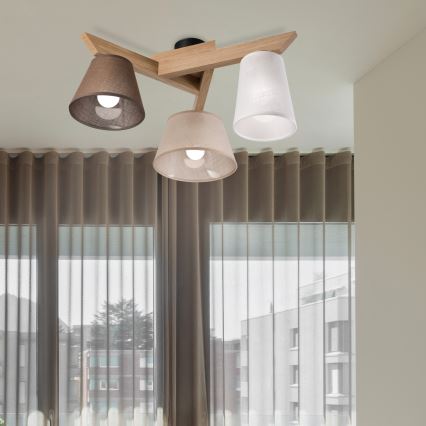 Brilagi - Lampadario a plafone ANTHONY 3xE14/40W/230V quercia