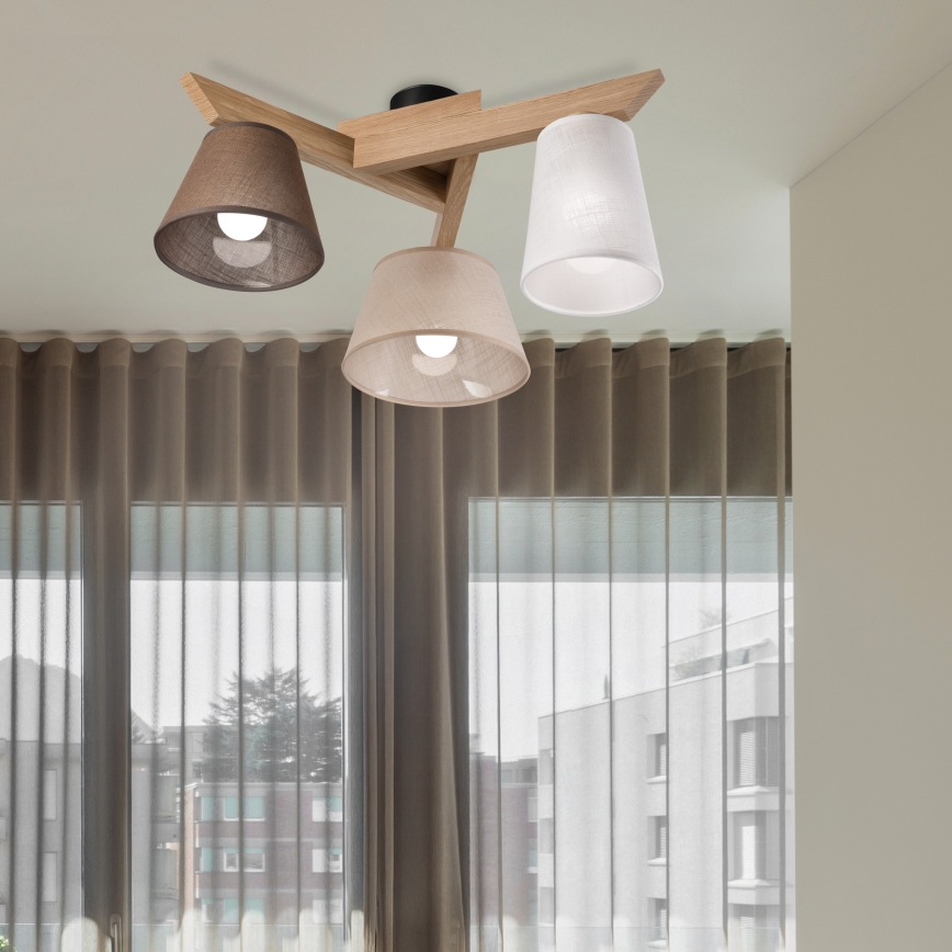 Brilagi - Lampadario a plafone ANTHONY 3xE14/40W/230V quercia