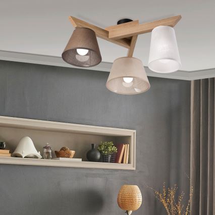 Brilagi - Lampadario a plafone ANTHONY 3xE14/40W/230V quercia