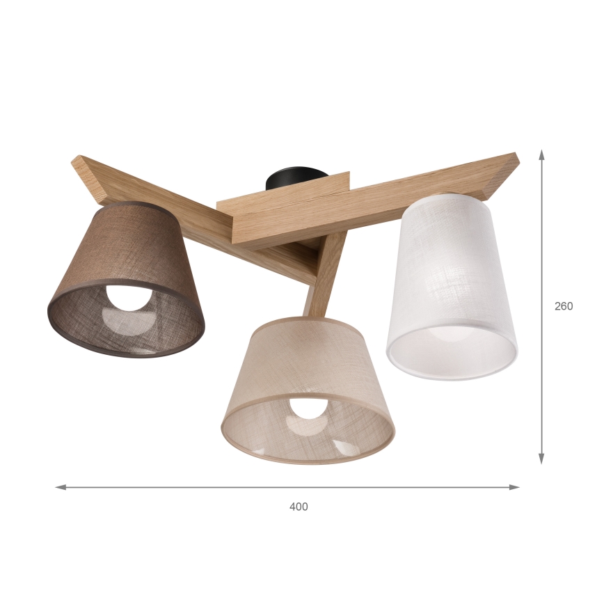 Brilagi - Lampadario a plafone ANTHONY 3xE14/40W/230V quercia