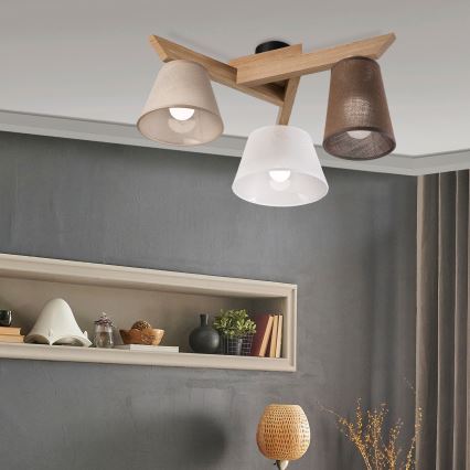 Brilagi - Lampadario a plafone ANTHONY 3xE14/40W/230V quercia