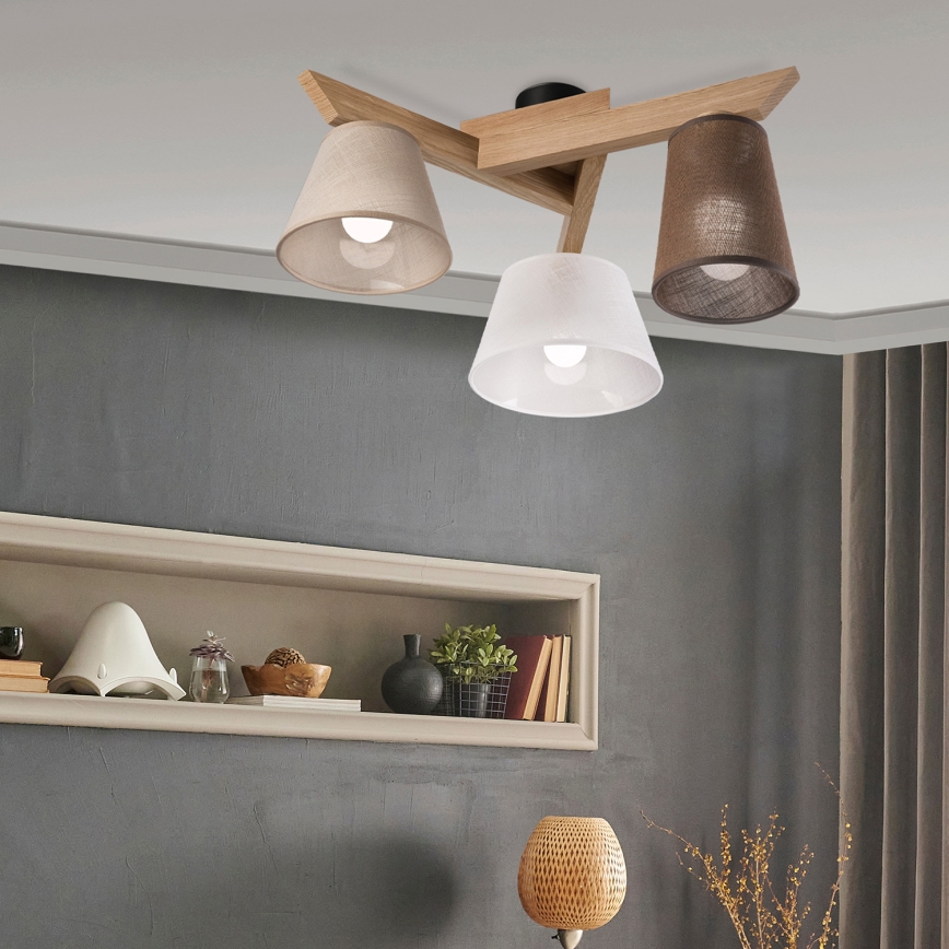 Brilagi - Lampadario a plafone ANTHONY 3xE14/40W/230V quercia
