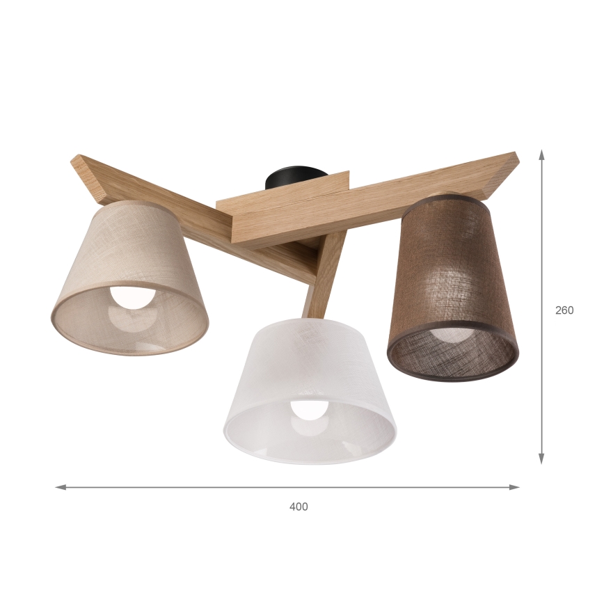Brilagi - Lampadario a plafone ANTHONY 3xE14/40W/230V quercia
