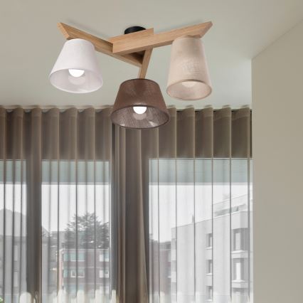 Brilagi - Lampadario a plafone ANTHONY 3xE14/40W/230V quercia