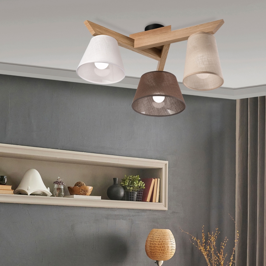 Brilagi - Lampadario a plafone ANTHONY 3xE14/40W/230V quercia