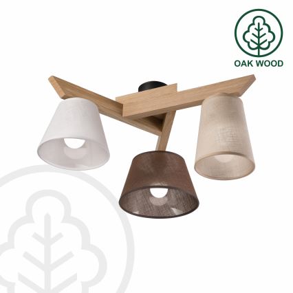 Brilagi - Lampadario a plafone ANTHONY 3xE14/40W/230V quercia