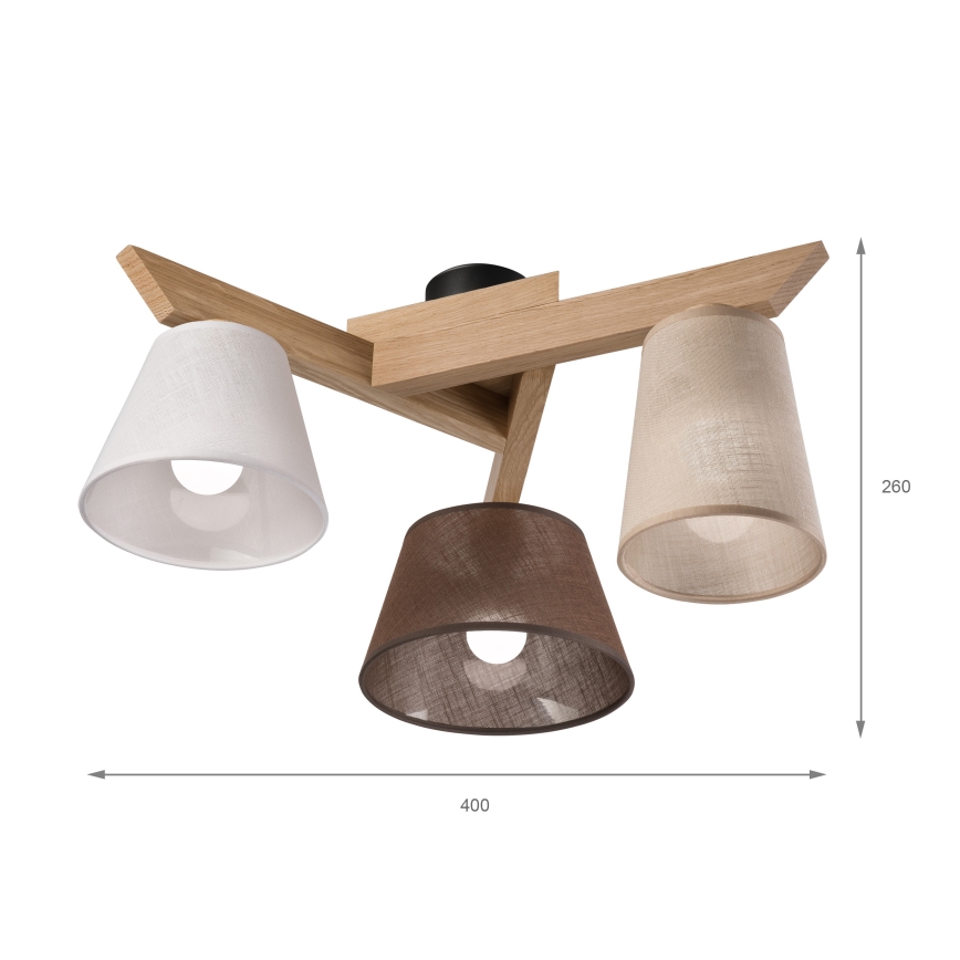Brilagi - Lampadario a plafone ANTHONY 3xE14/40W/230V quercia