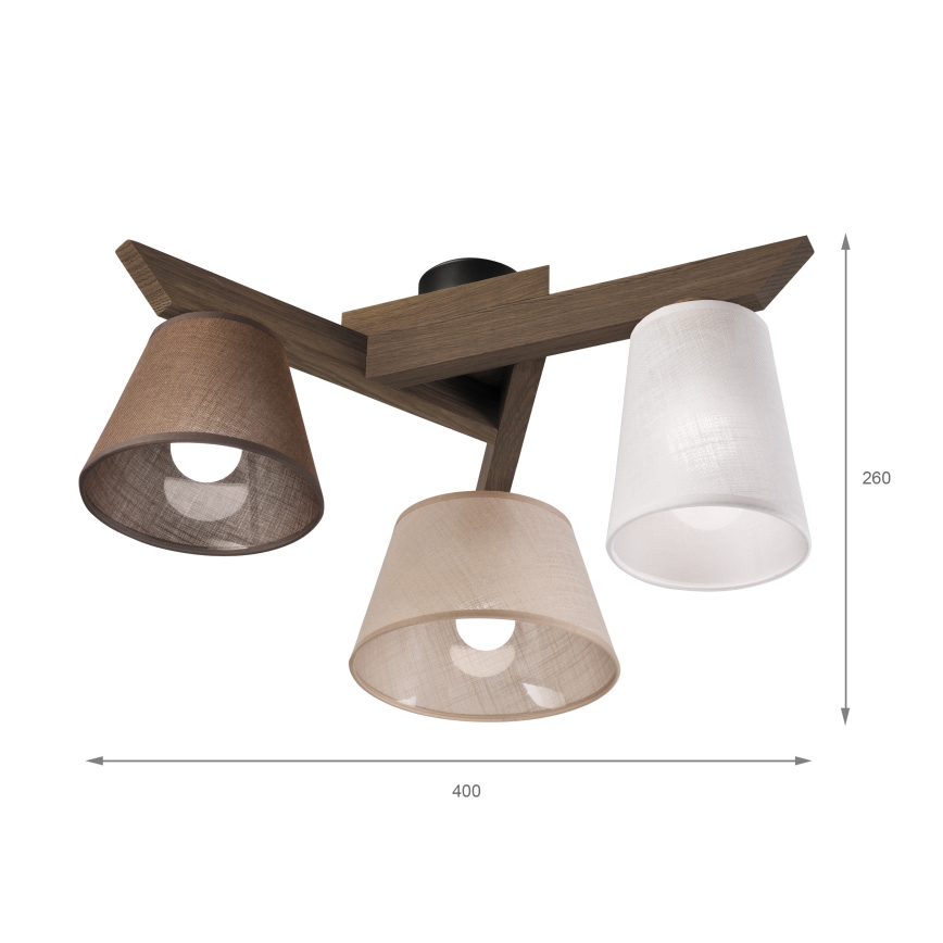 Brilagi - Lampadario a plafone ANTHONY 3xE14/40W/230V quercia