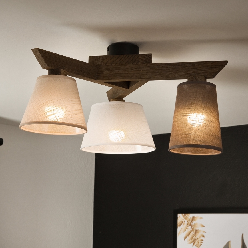 Brilagi - Lampadario a plafone ANTHONY 3xE14/40W/230V quercia