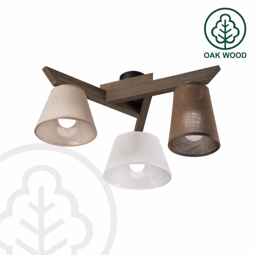 Brilagi - Lampadario a plafone ANTHONY 3xE14/40W/230V quercia