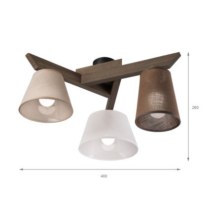 Brilagi - Lampadario a plafone ANTHONY 3xE14/40W/230V quercia