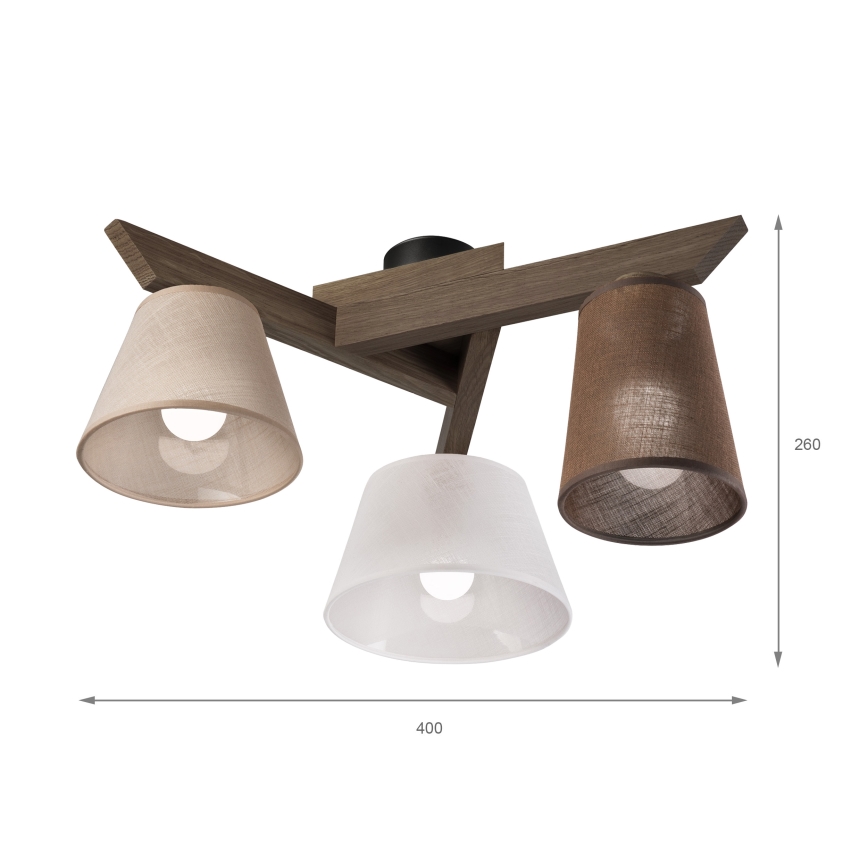 Brilagi - Lampadario a plafone ANTHONY 3xE14/40W/230V quercia
