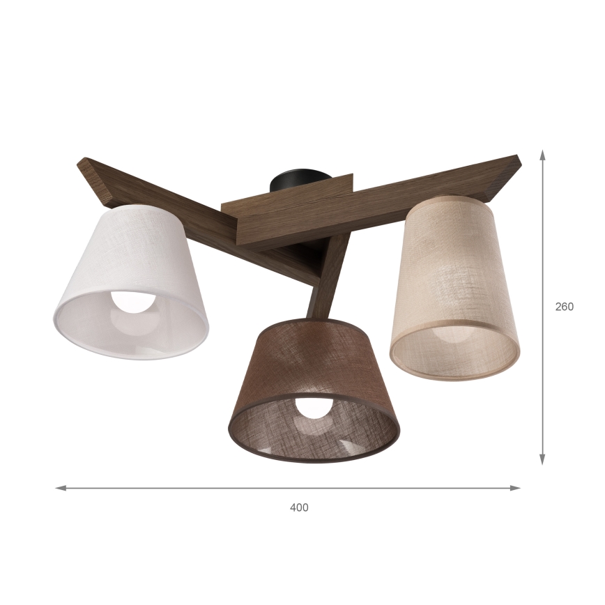 Brilagi - Lampadario a plafone ANTHONY 3xE14/40W/230V quercia