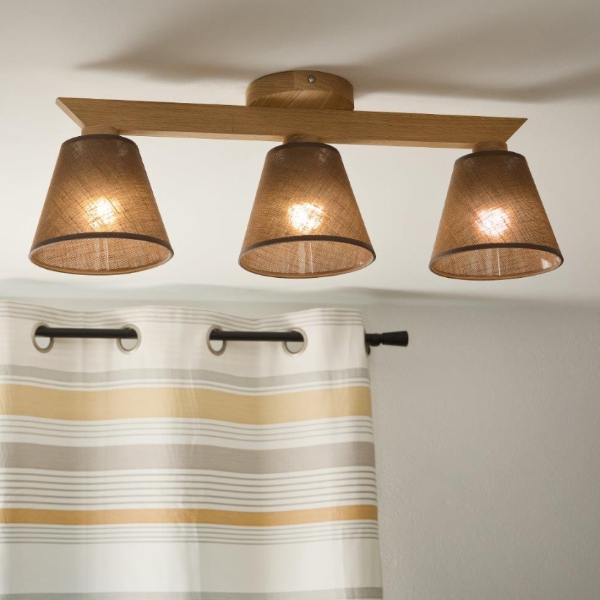 Brilagi - Lampadario a plafone ANTHONY 3xE14/40W/230V quercia/marrone