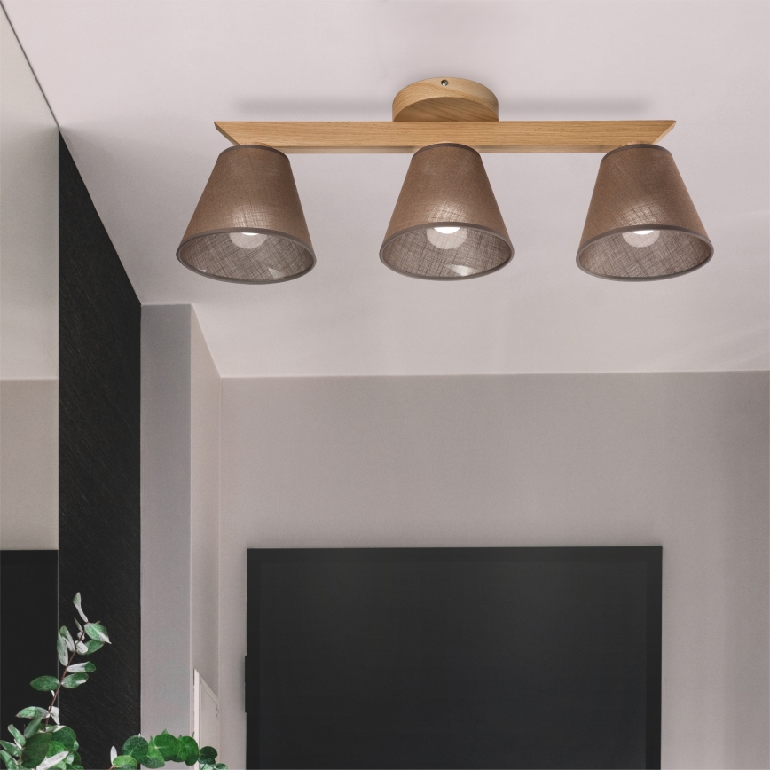 Brilagi - Lampadario a plafone ANTHONY 3xE14/40W/230V quercia/marrone
