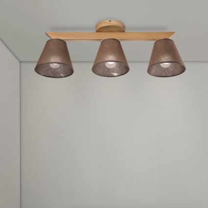 Brilagi - Lampadario a plafone ANTHONY 3xE14/40W/230V quercia/marrone