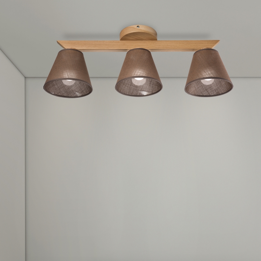 Brilagi - Lampadario a plafone ANTHONY 3xE14/40W/230V quercia/marrone