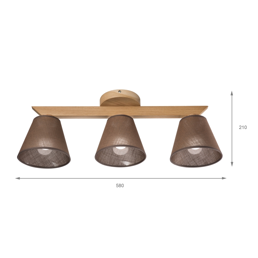 Brilagi - Lampadario a plafone ANTHONY 3xE14/40W/230V quercia/marrone