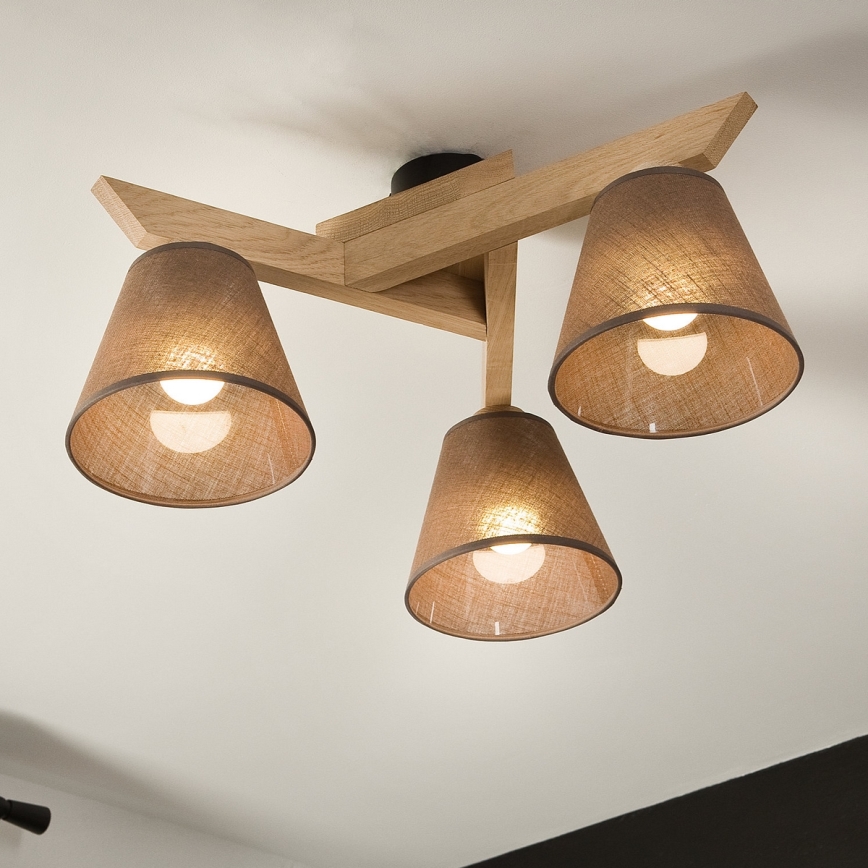 Brilagi - Lampadario a plafone ANTHONY 3xE14/40W/230V quercia/marrone