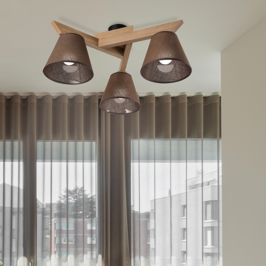 Brilagi - Lampadario a plafone ANTHONY 3xE14/40W/230V quercia/marrone