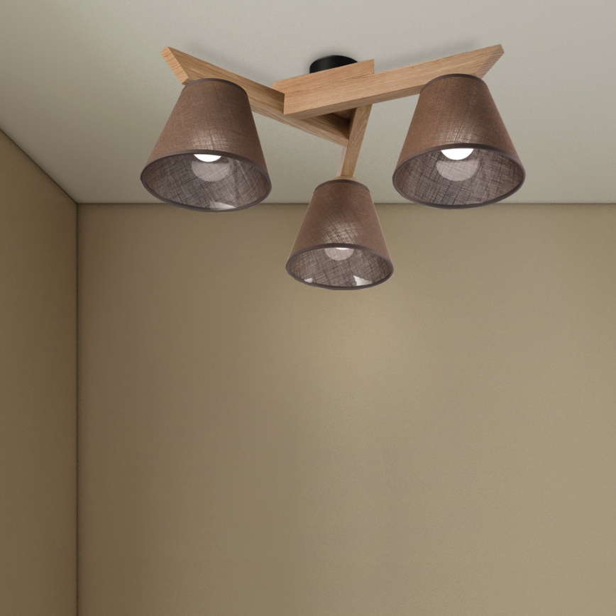 Brilagi - Lampadario a plafone ANTHONY 3xE14/40W/230V quercia/marrone