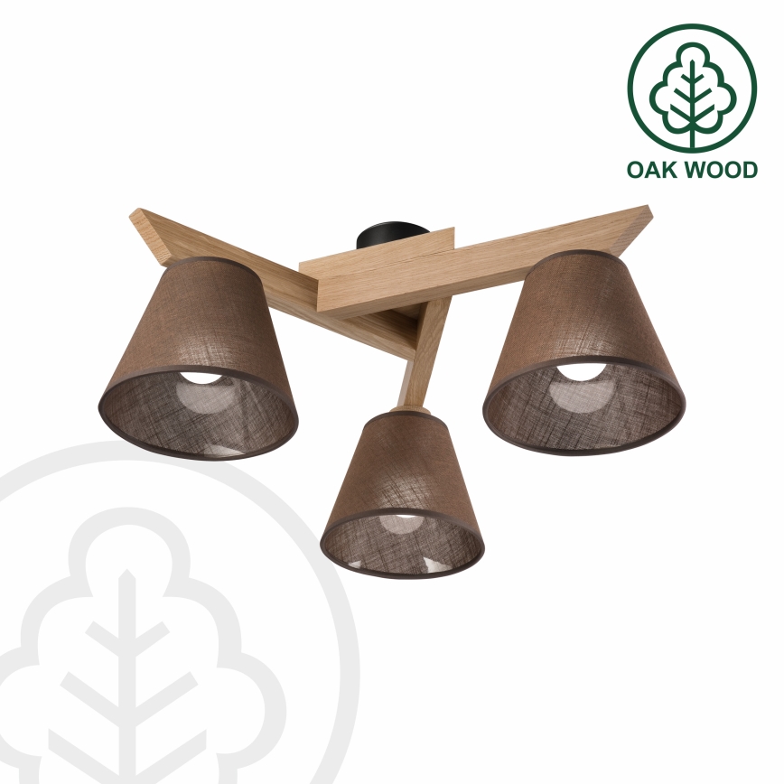 Brilagi - Lampadario a plafone ANTHONY 3xE14/40W/230V quercia/marrone