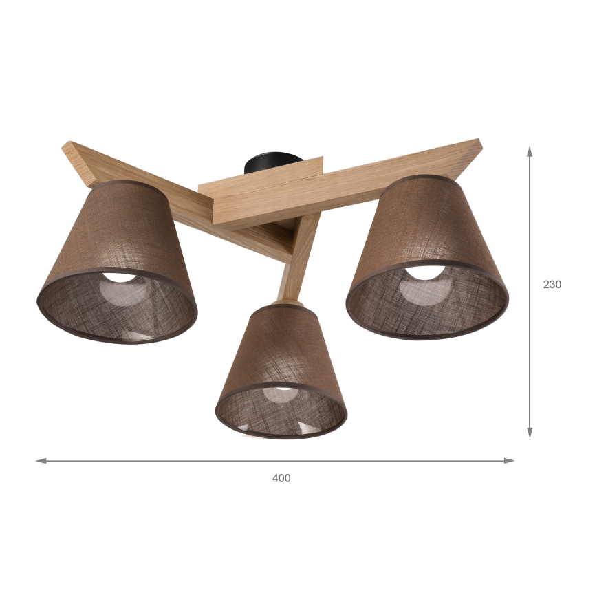 Brilagi - Lampadario a plafone ANTHONY 3xE14/40W/230V quercia/marrone