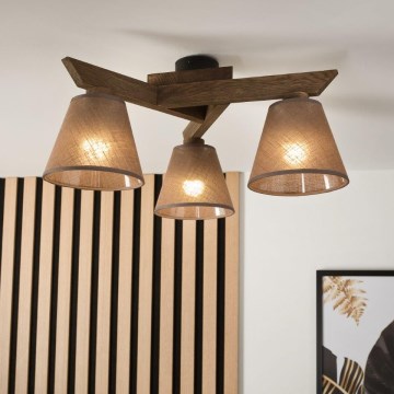 Brilagi - Lampadario a plafone ANTHONY 3xE14/40W/230V quercia/marrone