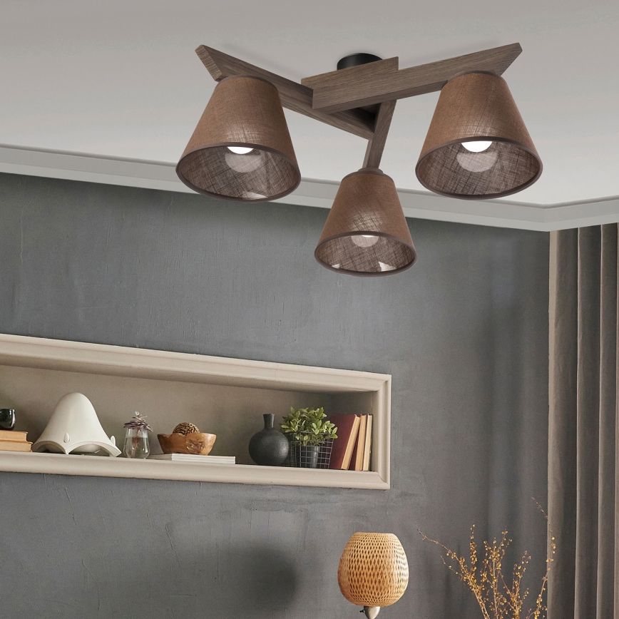 Brilagi - Lampadario a plafone ANTHONY 3xE14/40W/230V quercia/marrone