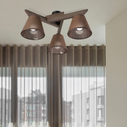 Brilagi - Lampadario a plafone ANTHONY 3xE14/40W/230V quercia/marrone