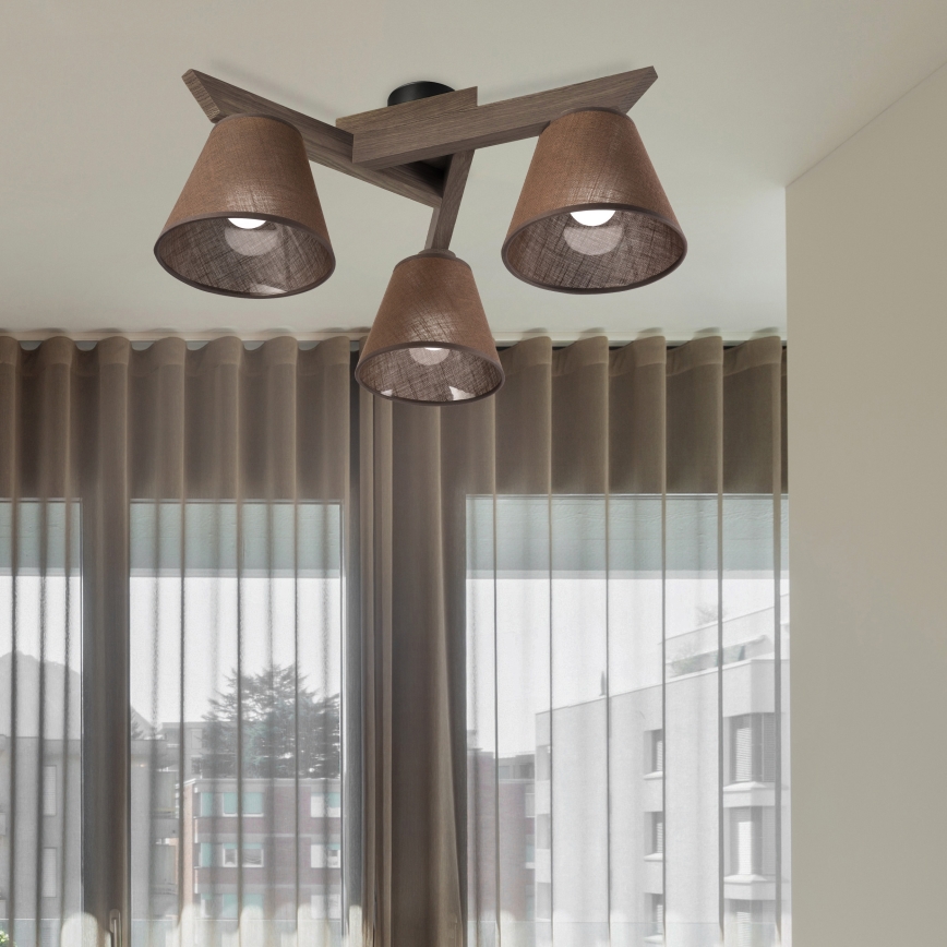 Brilagi - Lampadario a plafone ANTHONY 3xE14/40W/230V quercia/marrone