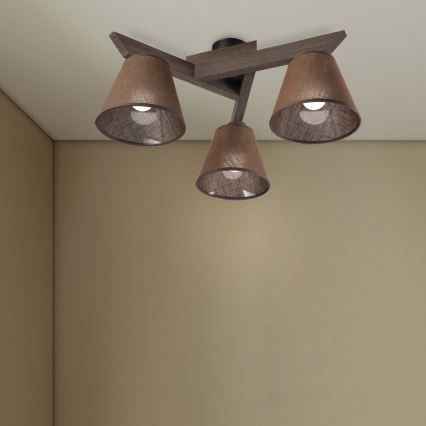 Brilagi - Lampadario a plafone ANTHONY 3xE14/40W/230V quercia/marrone