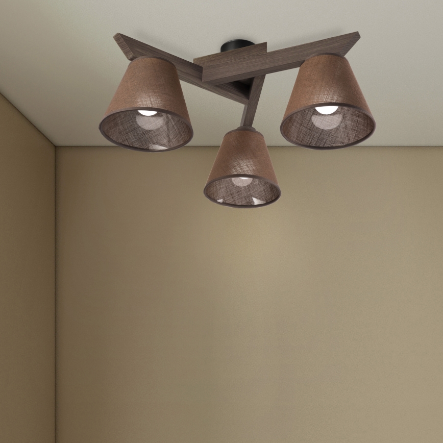 Brilagi - Lampadario a plafone ANTHONY 3xE14/40W/230V quercia/marrone