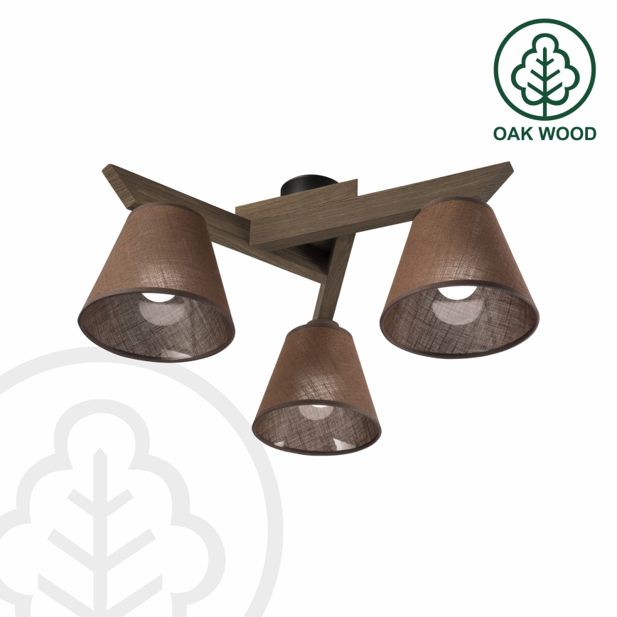 Brilagi - Lampadario a plafone ANTHONY 3xE14/40W/230V quercia/marrone